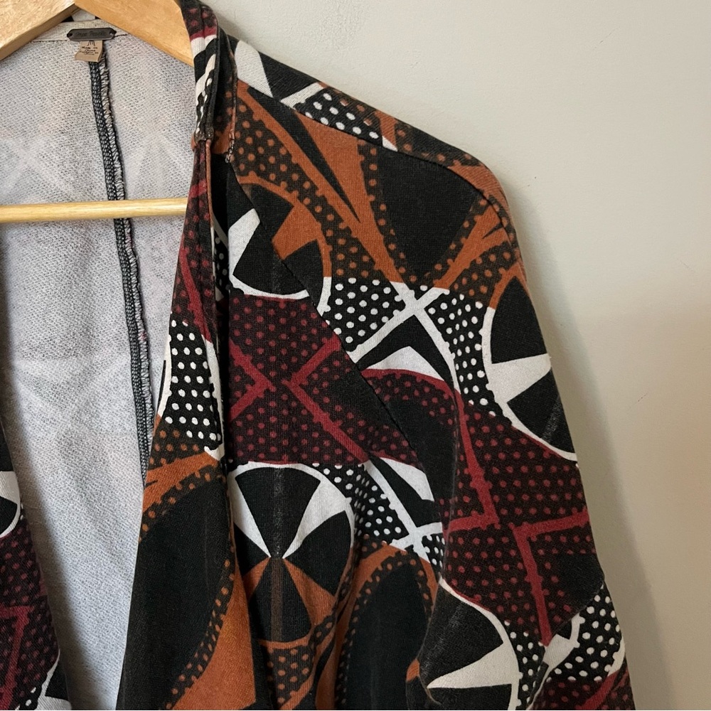 Free People Earthy Artsy Geometric Waterfall Cardigan | Size M - Picture 3 of 10